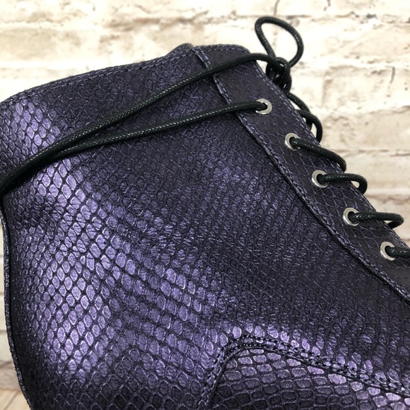 NEW Katy Perry The Monica Snake embossed lace up ankle boot - Picture 6 of 8